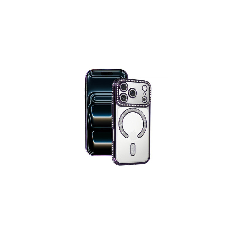 Bling Magsafe Case for Iphone 17 Pro purple