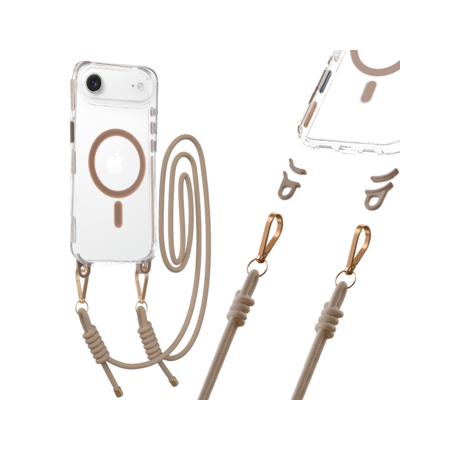 Tel Protect Strap Clear Case for Iphone 17 Air gold