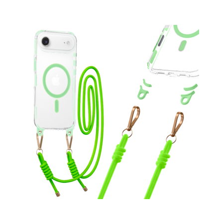 Tel Protect Strap Clear Case for Iphone 17 Air green