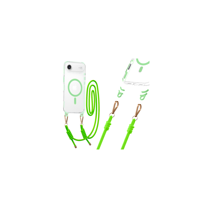 Tel Protect Strap Clear Case for Iphone 17 Air green