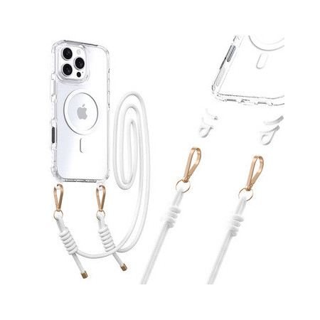 Tel Protect Strap Clear Case for Iphone 17 Air white