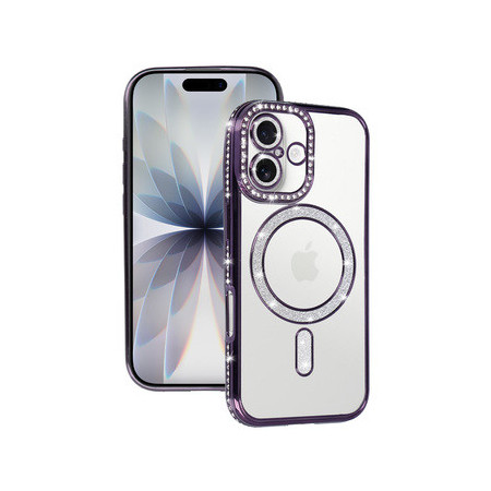 Bling Magsafe Case for Iphone 17 purple