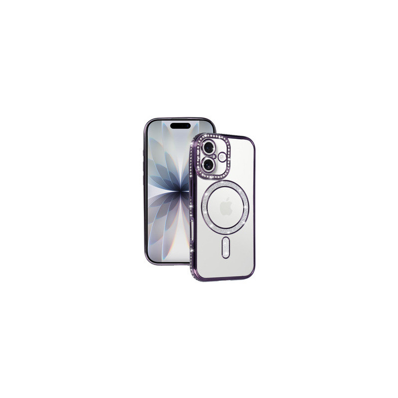 Bling Magsafe Case for Iphone 17 purple