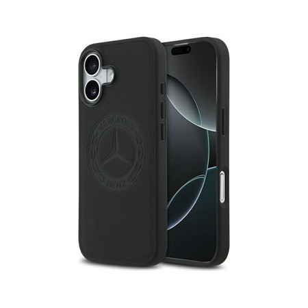 Original Case MERCEDES Leather Vintage Logo MagSafe for Iphone 17 black