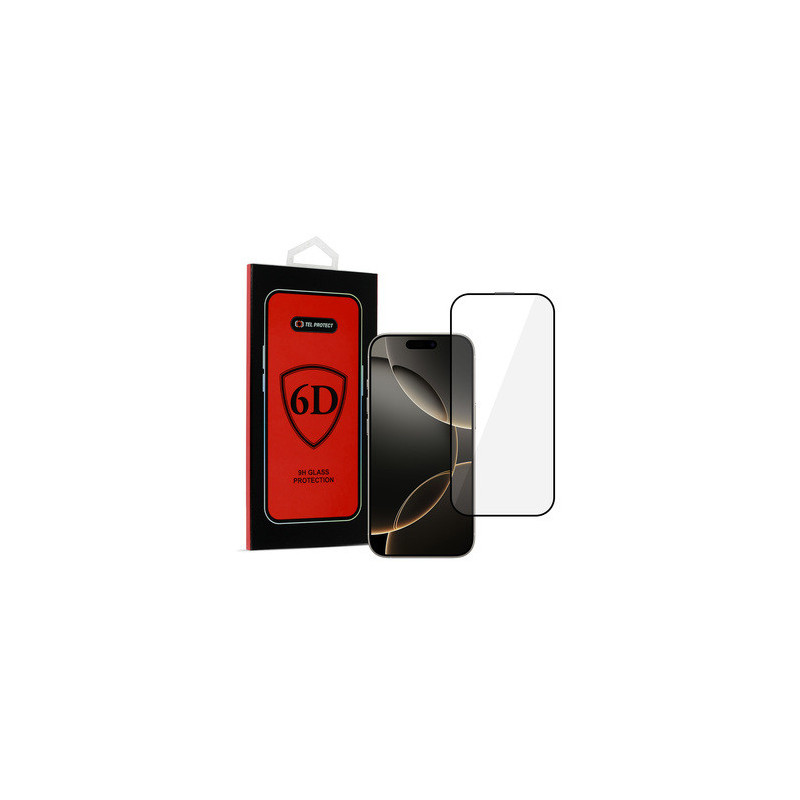 Tel Protect Full Glue 6D Tempered Glass for IPHONE 16 PRO/17 BLACK