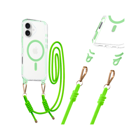 Tel Protect Strap Clear Case for Iphone 17 green