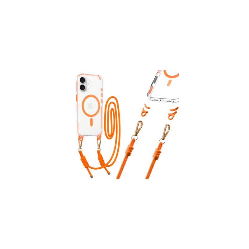 Tel Protect Strap Clear Case for Iphone 17 orange