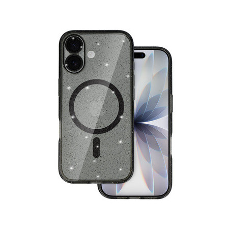 Glitter Magsafe Case for Iphone 17 black clear