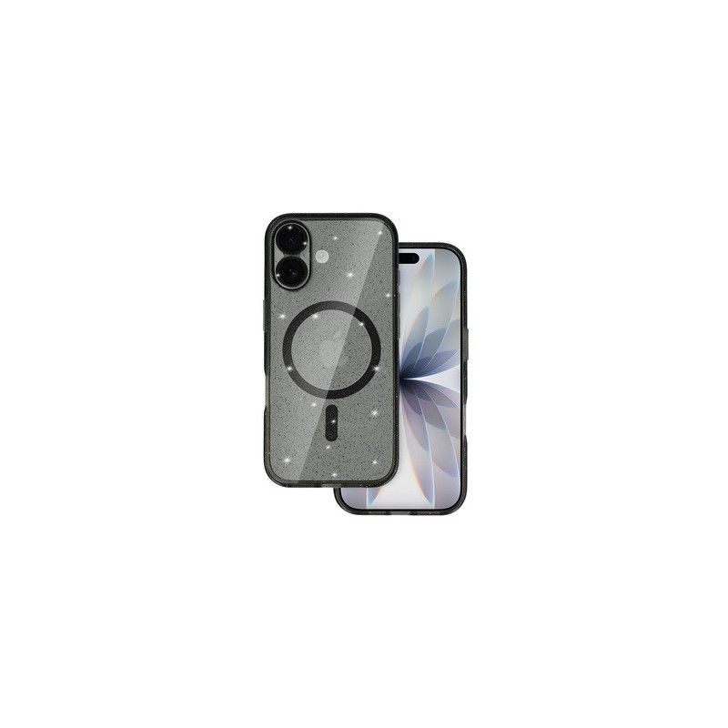 Glitter Magsafe Case for Iphone 17 black clear