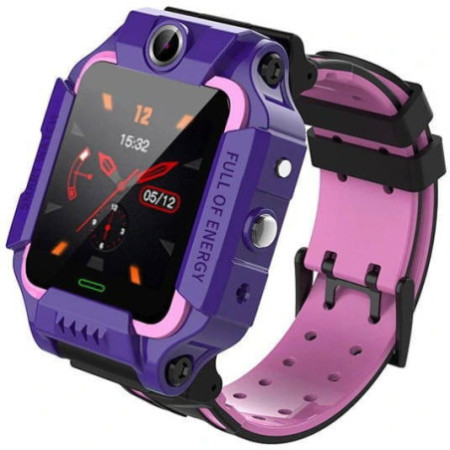 Detské smart hodinky, gps tracker, green purple