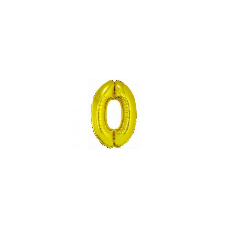 BALÓN FÓLIOVÝ ČÍSLO 0, ZLATÝ, 76 CM