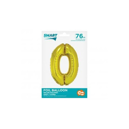 BALÓN FÓLIOVÝ ČÍSLO 0, ZLATÝ, 76 CM