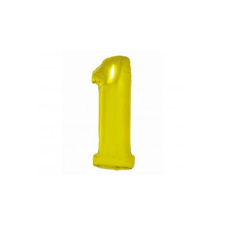 BALÓN FÓLIOVÝ ČÍSLO 1, ZLATÝ, 76 CM