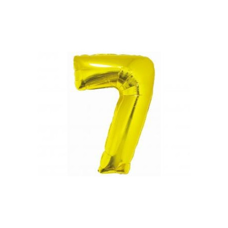 BALÓN FÓLIOVÝ ČÍSLO 7, ZLATÝ, 76 CM