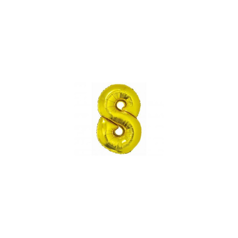 BALÓN FÓLIOVÝ ČÍSLO 8, ZLATÝ, 76 CM