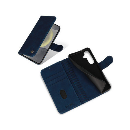KaburaKnižkové puzdro Wonder Fancy pre Samsung Galaxy S25 – Tmavomodrá