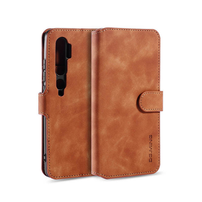 DG.MING Xiaomi Mi Note 10/Note 10 Pro/CC9 Pro Wallet Stand Case Brown