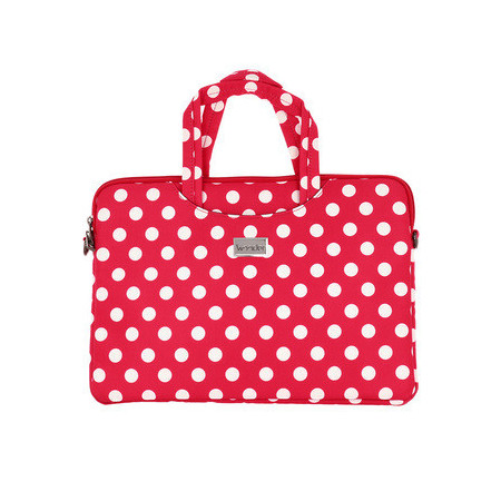 WONDER BRIEFCASE – Taška na notebook 13–14", červená s bodkami