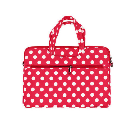 WONDER BRIEFCASE – Taška na notebook 13–14", červená s bodkami