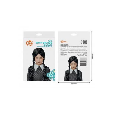 Parochňa – čierne vrkoče (štýl Wednesday Addams)