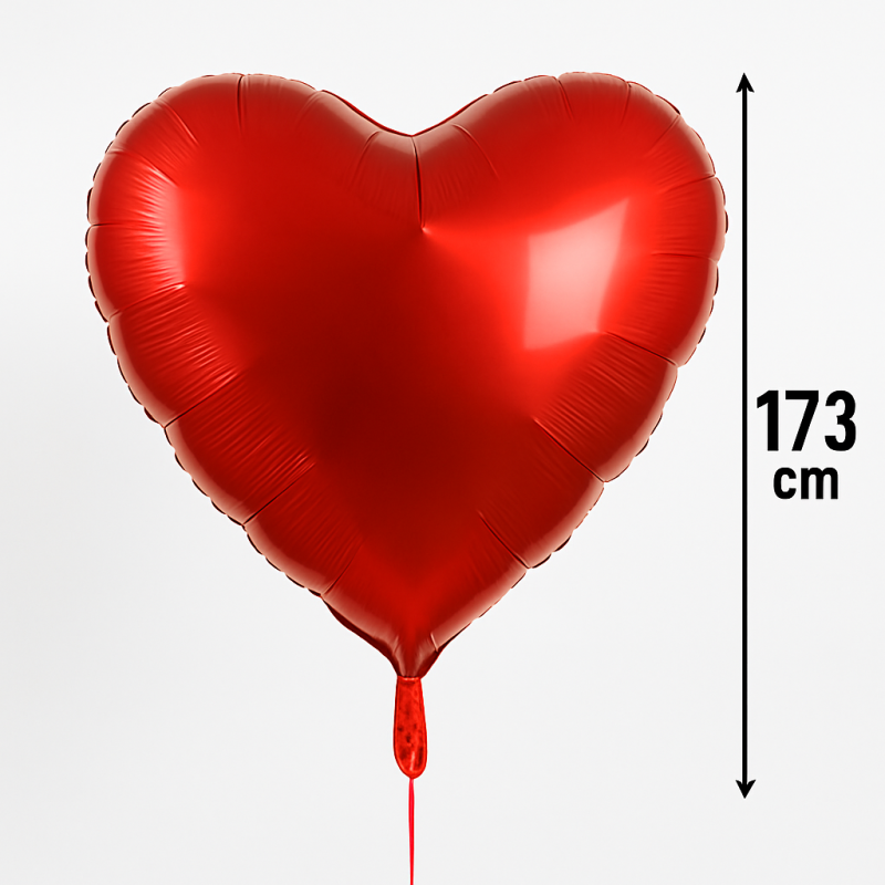 Mega fóliový balón – Červené srdce XXL (173 cm)