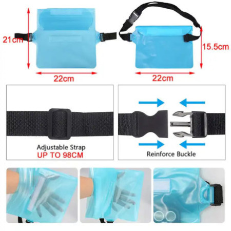 Waterproof pouch - light blue