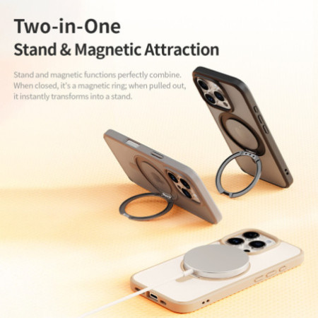 Rock Rotating Stand Soft Touch Series Magnetic for Iphone 16 Pro Max gold
