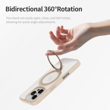 Rock Rotating Stand Soft Touch Series Magnetic for Iphone 16 Pro Max gold