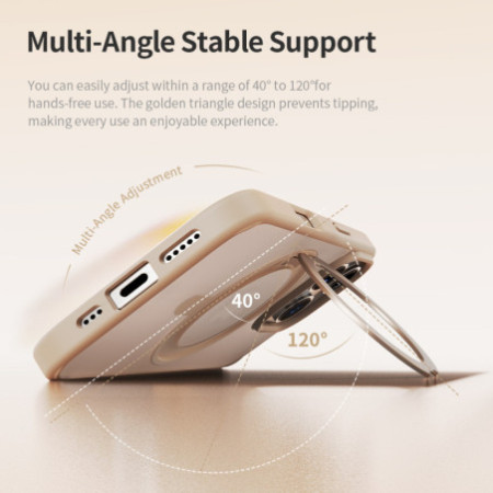 Rock Rotating Stand Soft Touch Series Magnetic for Iphone 16 Pro Max gold