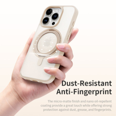 Rock Rotating Stand Soft Touch Series Magnetic for Iphone 16 Pro Max gold