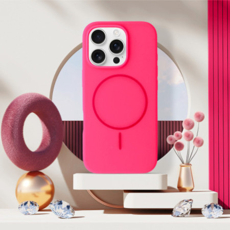 Magsafe Slim Silicone for Iphone 16 Pro pink