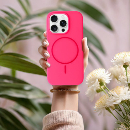 Magsafe Slim Silicone for Iphone 16 Pro pink