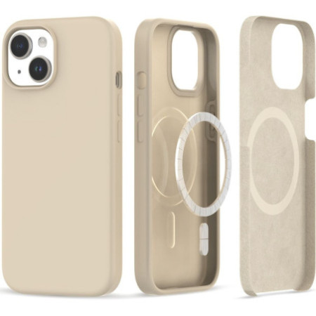 Silikónové puzdro pre Apple iPhone 15 Tech-Protect Silicone MagSafe - Sand Beige