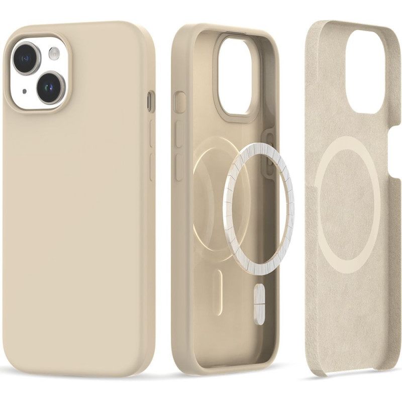 Silikónové puzdro pre Apple iPhone 15 Tech-Protect Silicone MagSafe - Sand Beige