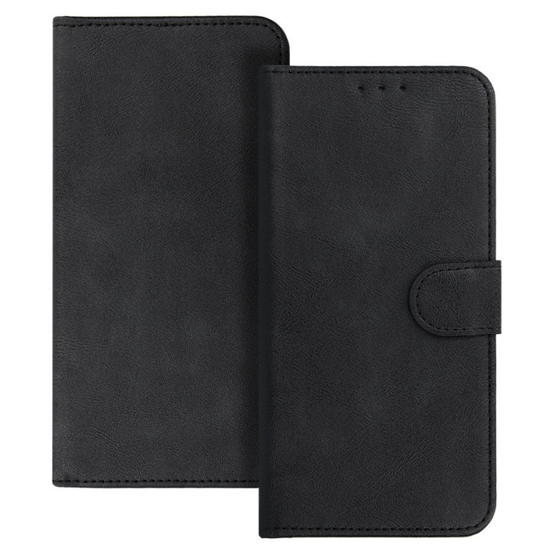 UNIVERZÁLNE knižkové puzdro pre iPhone 12/13/Samsung S6/A5 2016/Xcover 4/S22/Huawei P8 2017 - čierne, veľkosť S