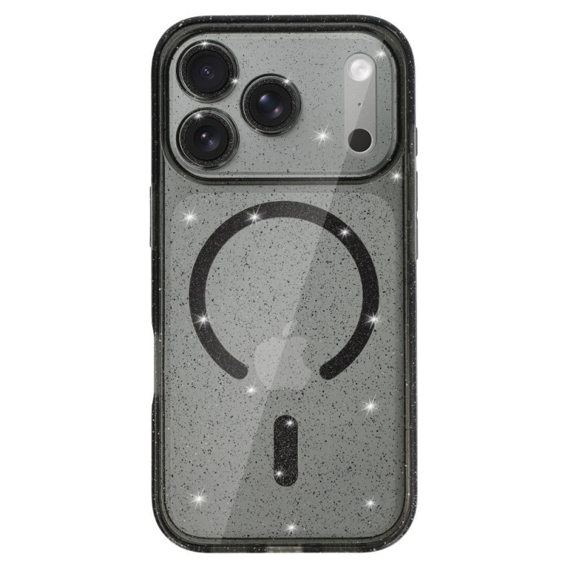 Magsafe puzdro pre iPhone 17 Pro - čierne priehľadné