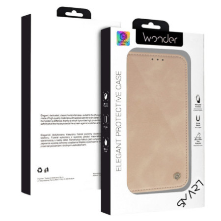 Knižkové puzdro Wonder Smart pre iPhone 17 Pro - cappuccino