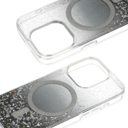 Magsafe puzdro pre Samsung Galaxy S24 Ultra - čierne priehľadné