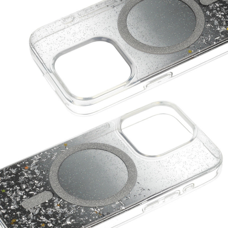 Magsafe puzdro pre Samsung Galaxy S24 Ultra - čierne priehľadné