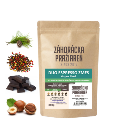 ZRNKOVÁ KÁVA DUO ESPRESSO ZMES 50% Arabica 50% Robusta - 1000g