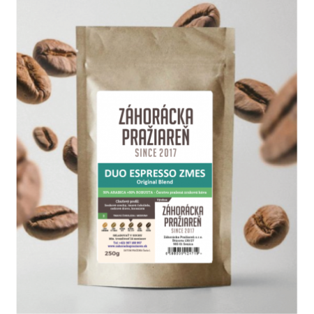 ZRNKOVÁ KÁVA DUO ESPRESSO ZMES 50% Arabica 50% Robusta - 1000g
