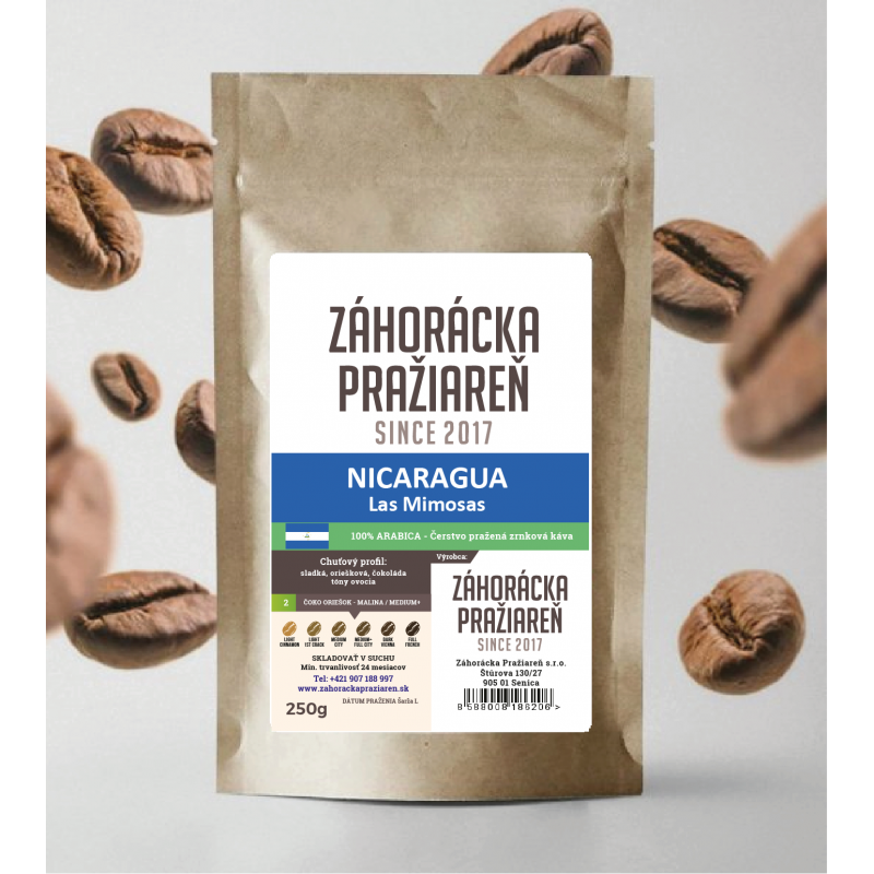 Zrnková káva Nicaragua Las Mimosas 100% Arabica - 500g
