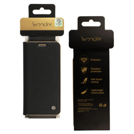Wonder Knižkové puzdro pre iPhone 17 Air - čierne