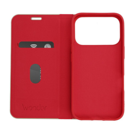 Wonder knižkové puzdro pre iPhone 17 Pro - červené