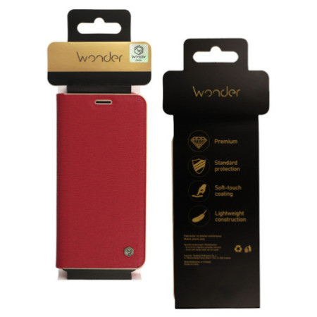 Wonder knižkové puzdro pre iPhone 17 Pro - červené