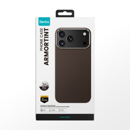 Benks Magnetické puzdro Armor Tint Kevlar 1000D pre iPhone 17 Pro - zlatý