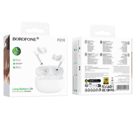 Bluetooth slúchadlá Borofone TWS FQ10 Joyful biele