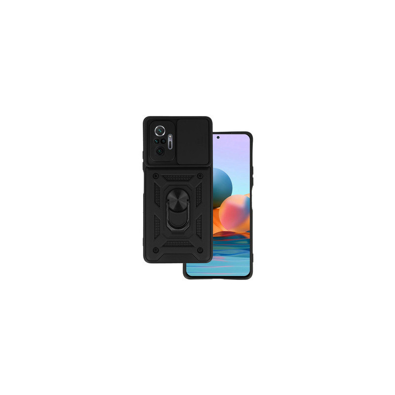 Slide Camera Armor Case for Xiaomi Redmi Note 10 Pro/Note 10 Pro Max Black