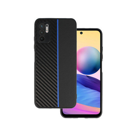Tel Protect CARBON Case for Xiaomi Redmi Note 10 5G Black with blue stripe
