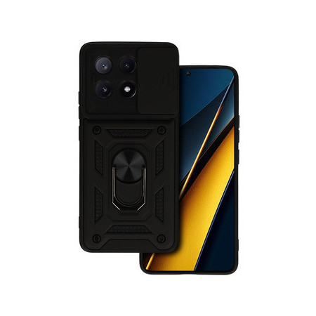 Slide Camera Armor Case for Xiaomi Poco X6 Pro 5G Black